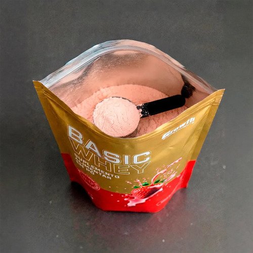 Proteína Growth Supplements Basic Whey Pro em pó sabor Morango x 1kg