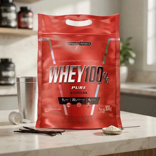 Proteína Integralmédica Whey 100% Pure em pó sabor Baunilha x 900g