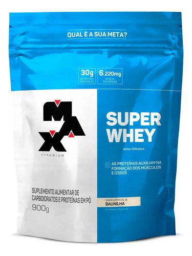 Proteina max titanium super whey refil em po sabor baunilha
