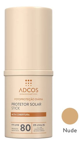 Protetor solar adcos tonalizante base stick fps80 17g nude
