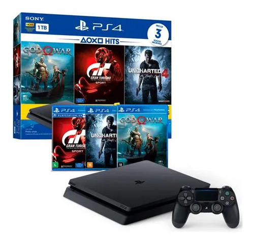 Ps4 Slim 1tb Com 2 Controles E 3 Jogos