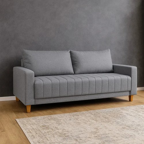 Pufe sofa requinte confortavel em linho namoradeira para sal