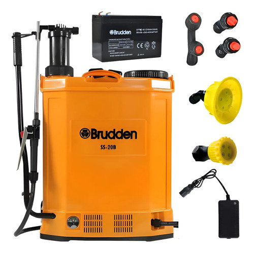 Pulverizador eletrico costal brudden ss20b 20l cor amarelo c