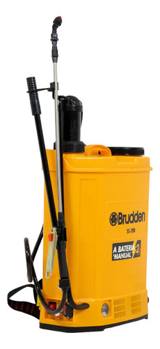 Pulverizador Elétrico Costal Brudden SS20B 20L Cor Amarelo Com Bateria Recarregável 12V
