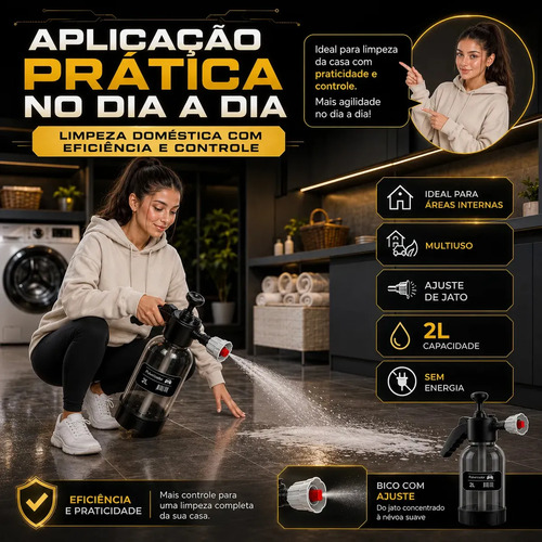 Pulverizador Manual 2 L Snow Foam Profissional Com 3 Bicos para Espuma Ativa