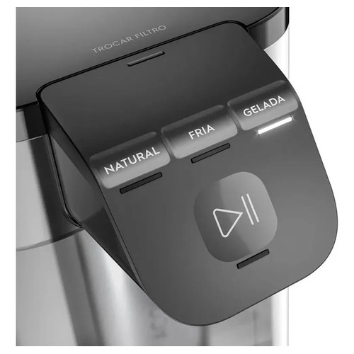 Purificador de Água Gelada Fria e Natural Eletrônico Placa Compacto Electrolux PE12G com Filtro Carvão 6 meses ou 3000L Painel Touch Cinza