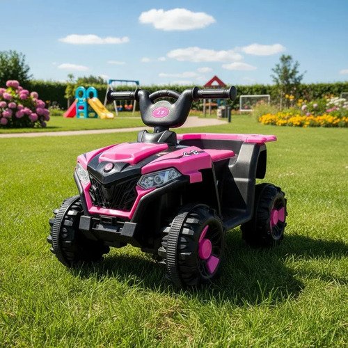 Quadriciclo Com Pedal Elétrico 6v Som E Farol Led Rosa Cor Rosa-pink Voltagem Do Carregador 127/220v