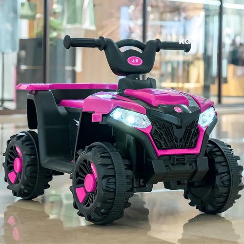 Quadriciclo Com Pedal Elétrico 6v Som E Farol Led Rosa Cor Rosa-pink Voltagem Do Carregador 127/220v