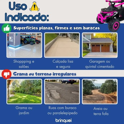 Quadriciclo Passeio Elétrico Infantil Haste Direcionável 6v Rosa