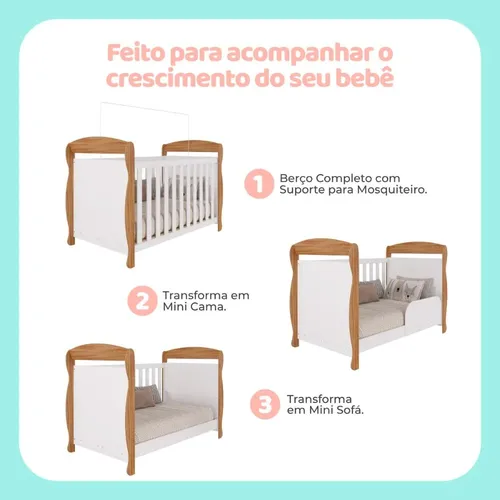 Quarto Bebê Berço Americano Marquesa Guarda Roupa Cômoda Uli