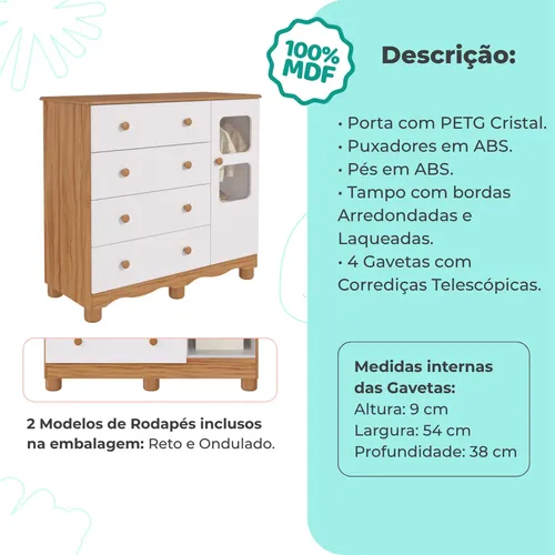 Quarto Bebê Berço Americano Marquesa Guarda Roupa Cômoda Uli