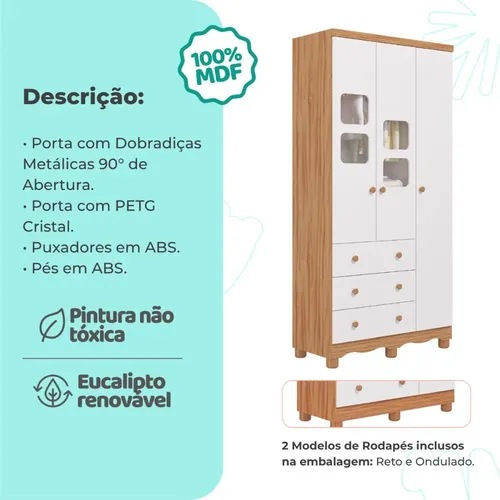 Quarto Bebê Berço Americano Marquesa Guarda Roupa Cômoda Uli