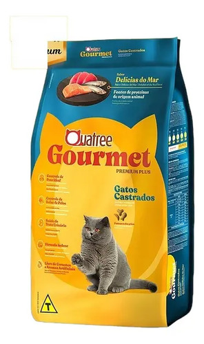 Quatree premium racao gatos castrados delicias do mar gourme