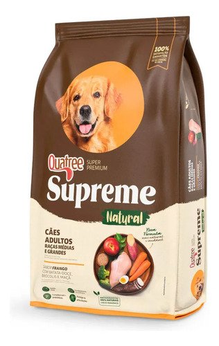 Quatree supreme cao adulto medgran frango batata doce 15kg