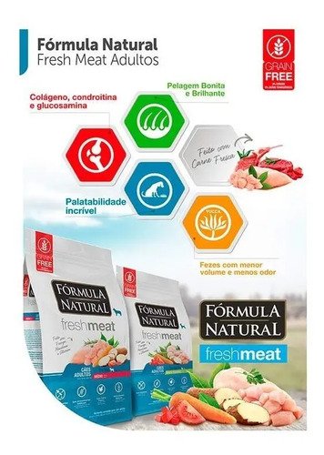 Ração Fórmula Natural Fresh Meat Cães Raças Médias Adultos Frango 12kg