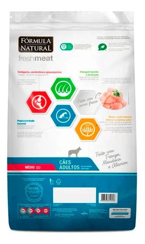 Ração Fórmula Natural Fresh Meat Cães Raças Médias Adultos Frango 12kg