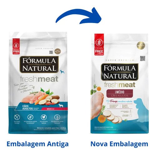 Ração Fórmula Natural Fresh Meat Cães Raças Médias Adultos Frango 12kg