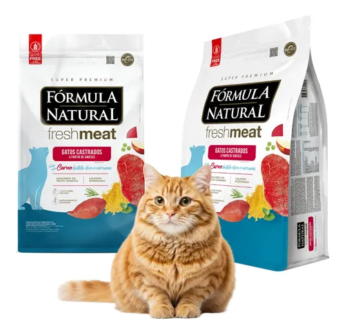 Racao fresh meat gatos castrados sabor carne 101 kg