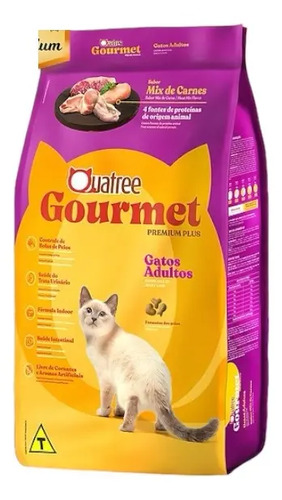 Racao gatos adultos quatree gourmet mix de carnes 101kg 1