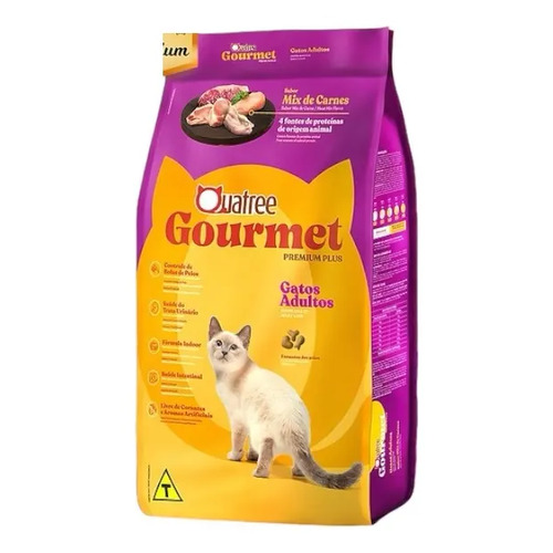 Racao gatos adultos quatree gourmet mix de carnes 101kg 1