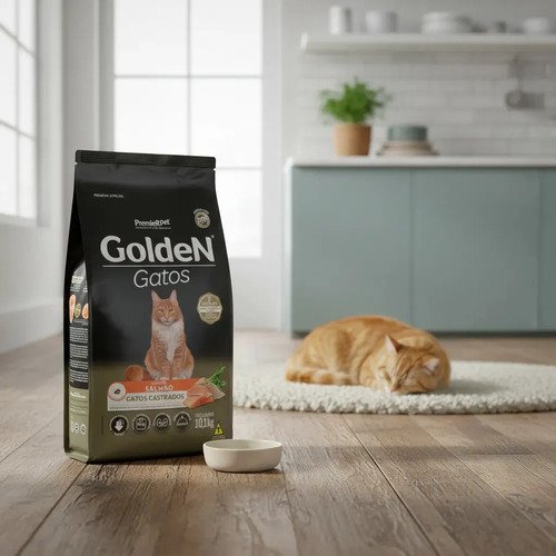 Ração Golden Gatos Adultos Castrados Salmão 10kg