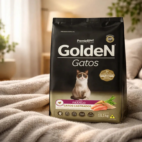 Ração Golden gatos castrados sabor frango 10kg