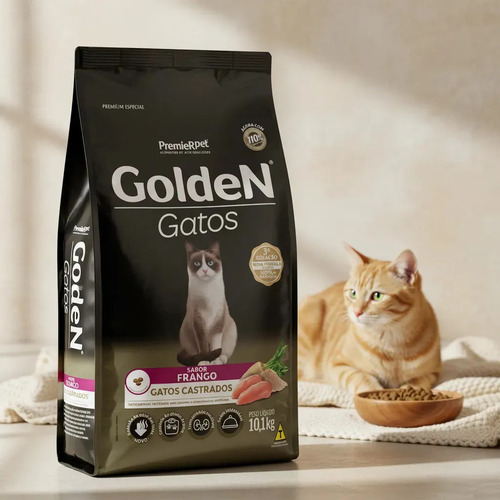 Ração Golden gatos castrados sabor frango 10kg