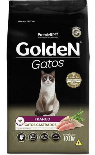Ração Golden Para Gatos Adultos Castrados Sabor Frango 10kg