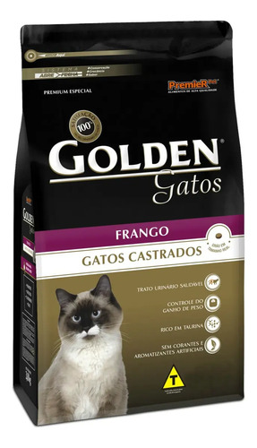 Ração Golden Para Gatos Adultos Castrados Sabor Frango 10kg