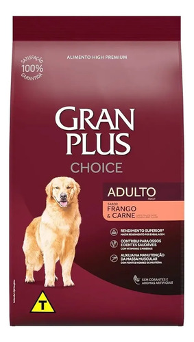 Ração Gran Plus Choice Adultos Sabor Frango E Carne 15kg