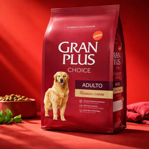 Ração Gran Plus Choice Adultos Sabor Frango E Carne 15kg