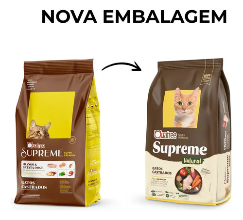 Ração Quatree Supreme Gatos Castrados Frango 10.1kg