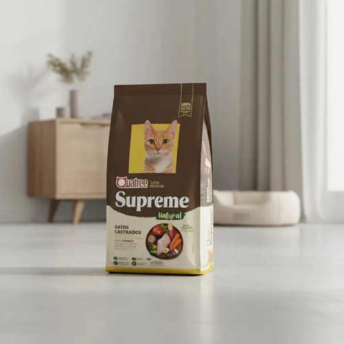 Ração Quatree Supreme Gatos Castrados Frango 10.1kg