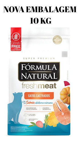 Racao seca formula natural gatos castrados adultos salmao 10