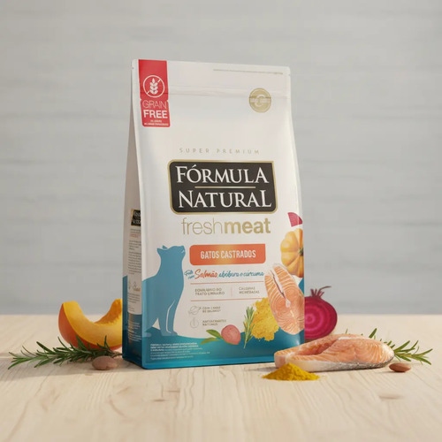 Ração Seca Fórmula Natural Gatos Castrados Adultos Salmão 10 Kg