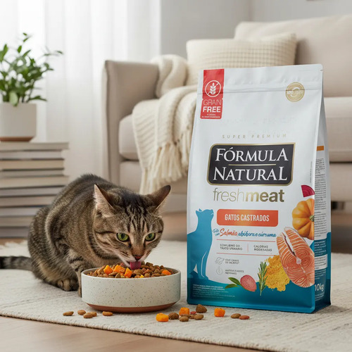 Ração Seca Fórmula Natural Gatos Castrados Adultos Salmão 10 Kg
