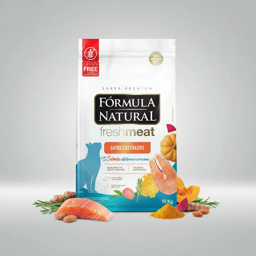 Ração Seca Fórmula Natural Gatos Castrados Adultos Salmão 10 Kg