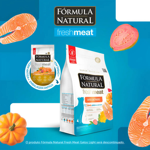 Ração Seca Fórmula Natural Gatos Castrados Adultos Salmão 10 Kg