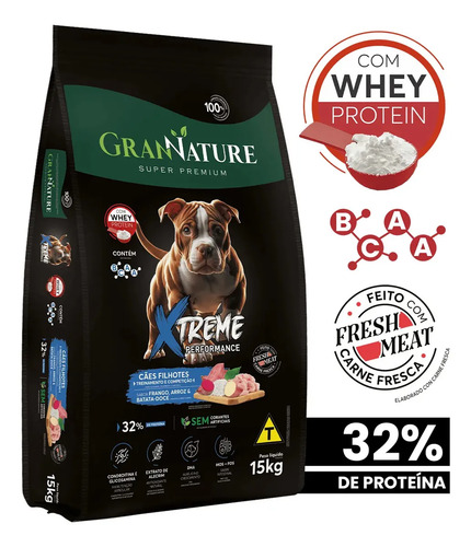 Racao whey protein grannature xtreme alta performance 32 pro