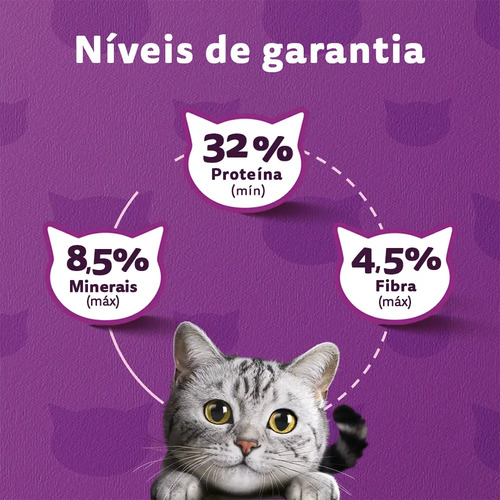 Ração Whiskas para gatos adultos castrados sabor carne 10.1kg