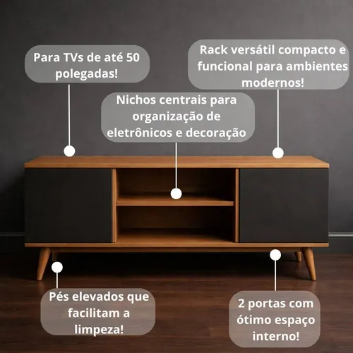Rack Estante Industrial Mdp 120x60 Com Espaço Pra Decoração