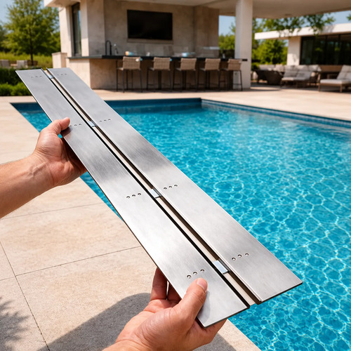 Ralo oculto invisivel para piscina borda 1m linear