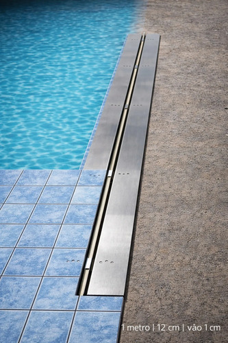 Ralo Oculto Invisivel Para Piscina Borda 1m Linear