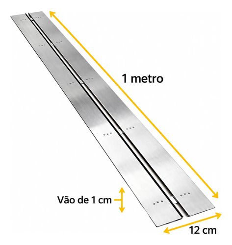 Ralo Oculto Invisivel Para Piscina Borda 1m Linear