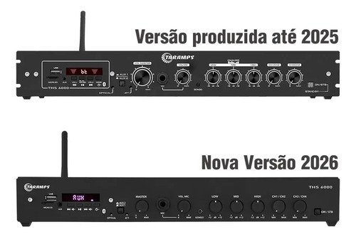 Receiver Amplificador Taramps THS 6000 de 400W RMS para 4 Canais, com Bluetooth e USB