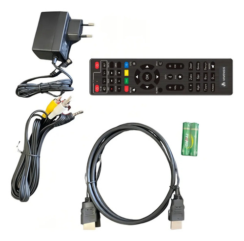 Receptor Vivensis VX10 Nova Parabolica TV Sem Mensalidade antena OI SKY Claro Vivo Cor Preto