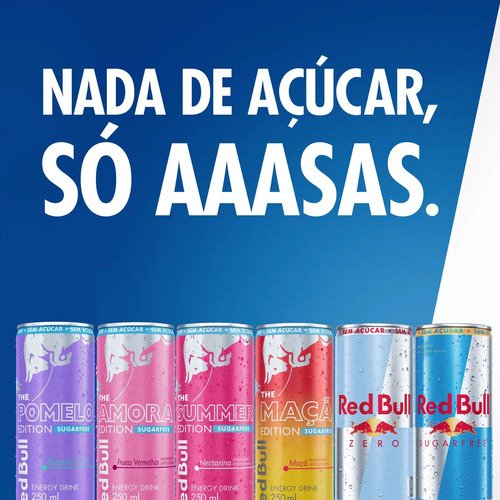 Red Bull Energético, Sugar Free, Sem Açúcar, 250ml, 24 latas
