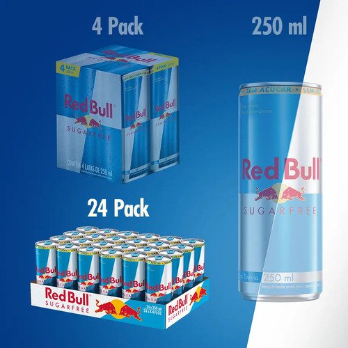 Red Bull Energético, Sugar Free, Sem Açúcar, 250ml, 24 latas