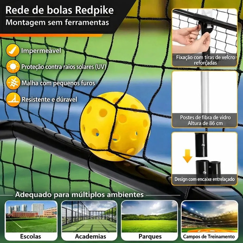 Rede Portátil Com Rodas Profissional De Pickleball + Bolsa