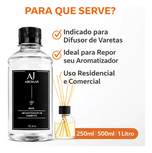 Refil Aromatizador 1l Difusor De Varetas Alta Concentração